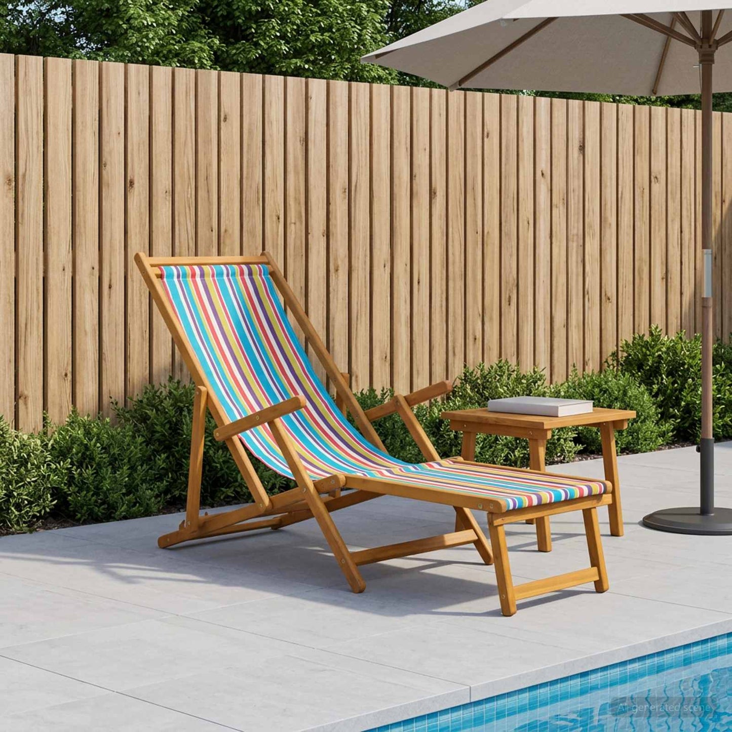Folding Sun Lounger 3 Position Solid Eucalyptus Wood