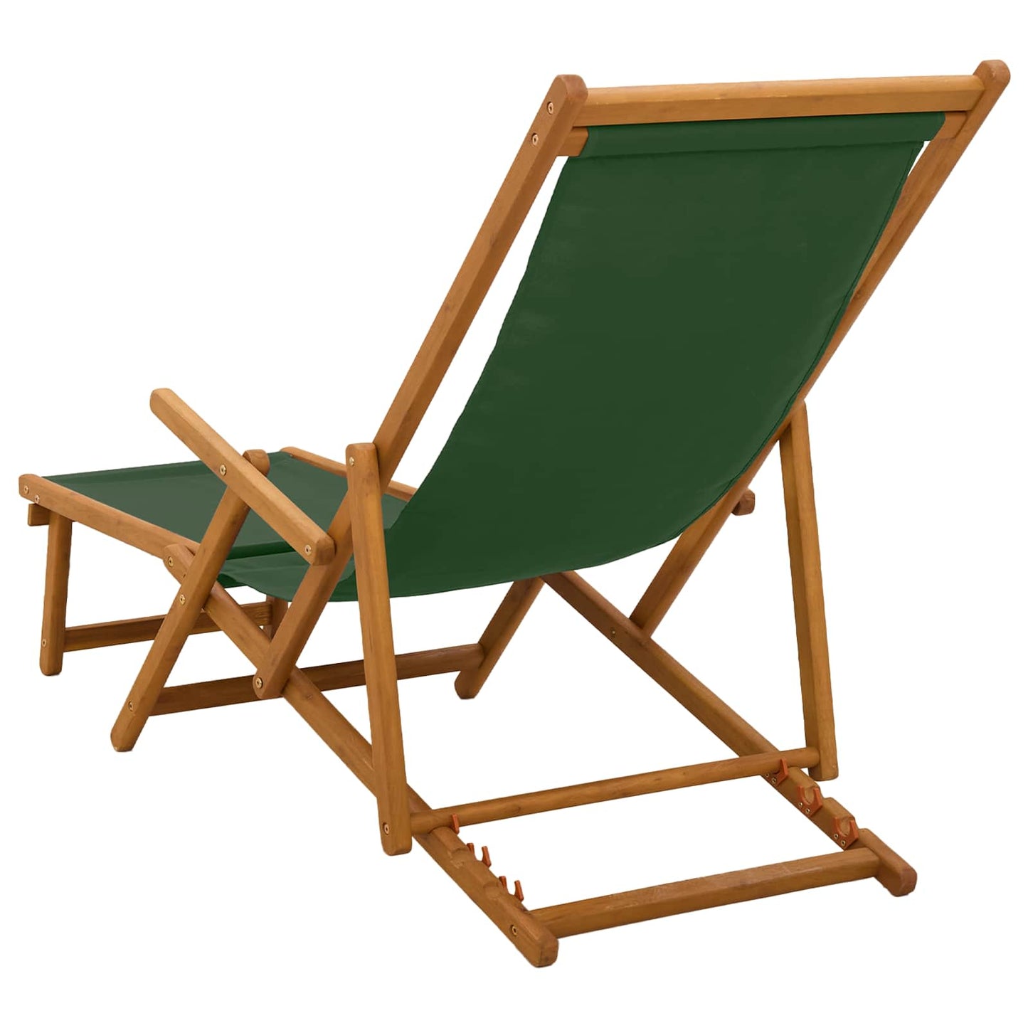 Folding Sun Lounger 3 Position Solid Eucalyptus Wood Green