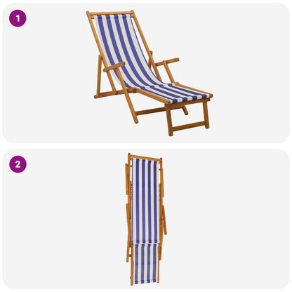 Folding Sun Lounger 3 Position Solid Eucalyptus Wood