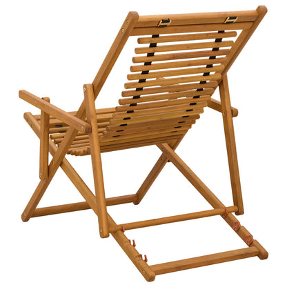 Deck Chair 3 Position Solid Eucalyptus Wood Natural