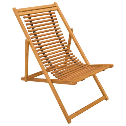 Deck Chair 3 Position Solid Eucalyptus Wood Natural