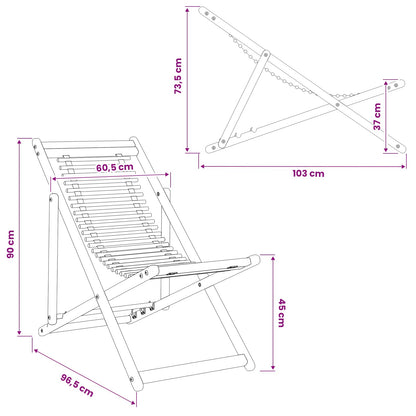 Deck Chair 3 Position Solid Eucalyptus Wood Natural