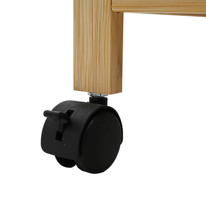Kitchen Trolley with Wheels Natural 23.62 x 7.09 x 38.19 in