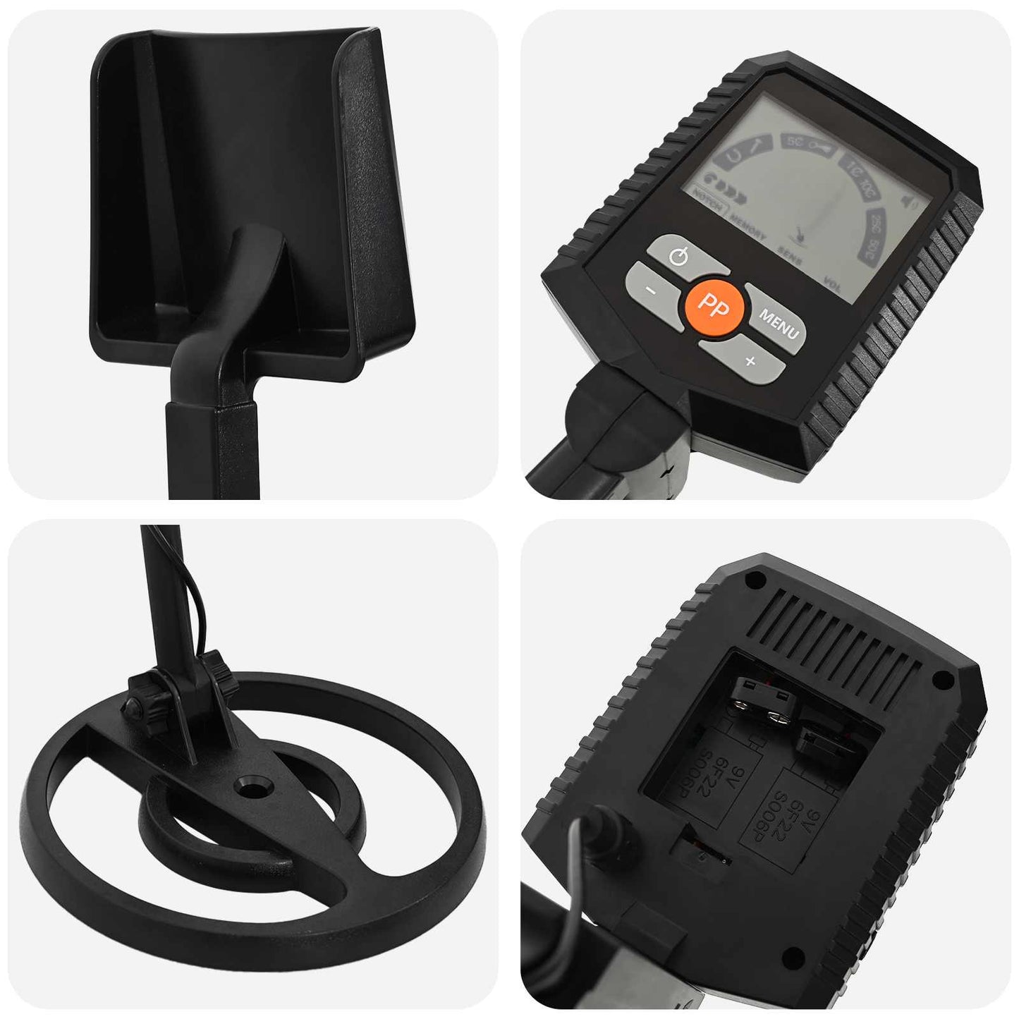 Metal Detector with LCD Display 3 Models 19 cm Coil Black