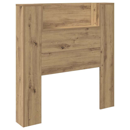 Storage Headboard with LED Artisan Oak Engineered Wood