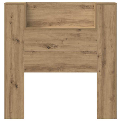 Storage Headboard with LED Artisan Oak Engineered Wood