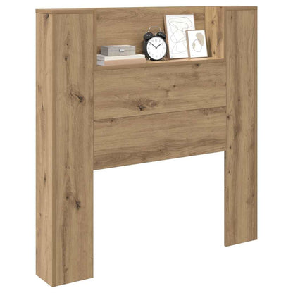 Storage Headboard with LED Artisan Oak Engineered Wood