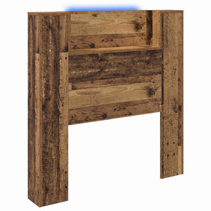 Storage Headboard with LED Old Wood Engineered Wood