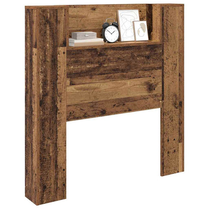 Storage Headboard with LED Old Wood Engineered Wood