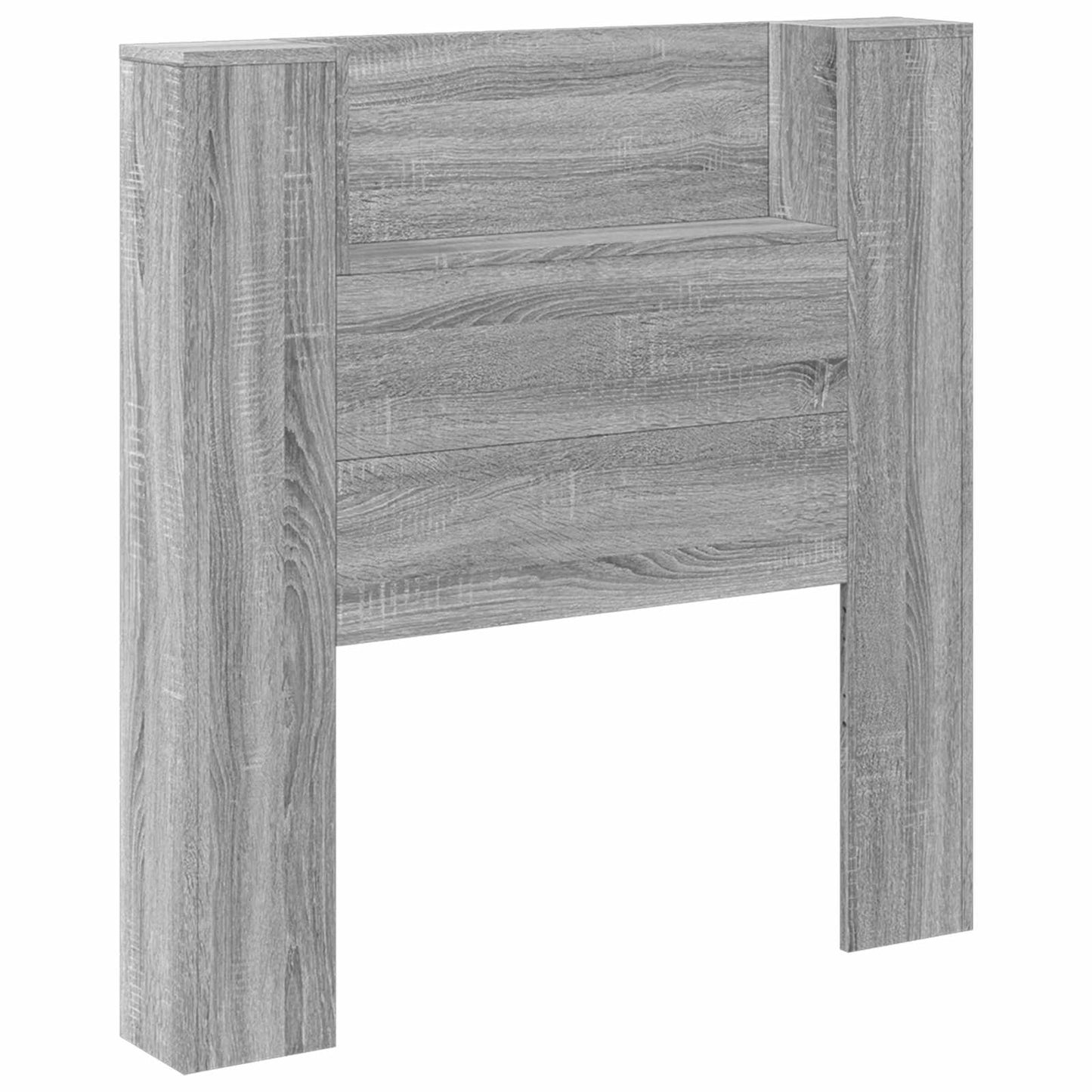 Storage Headboard with LED Grey Sonoma Engineered Wood