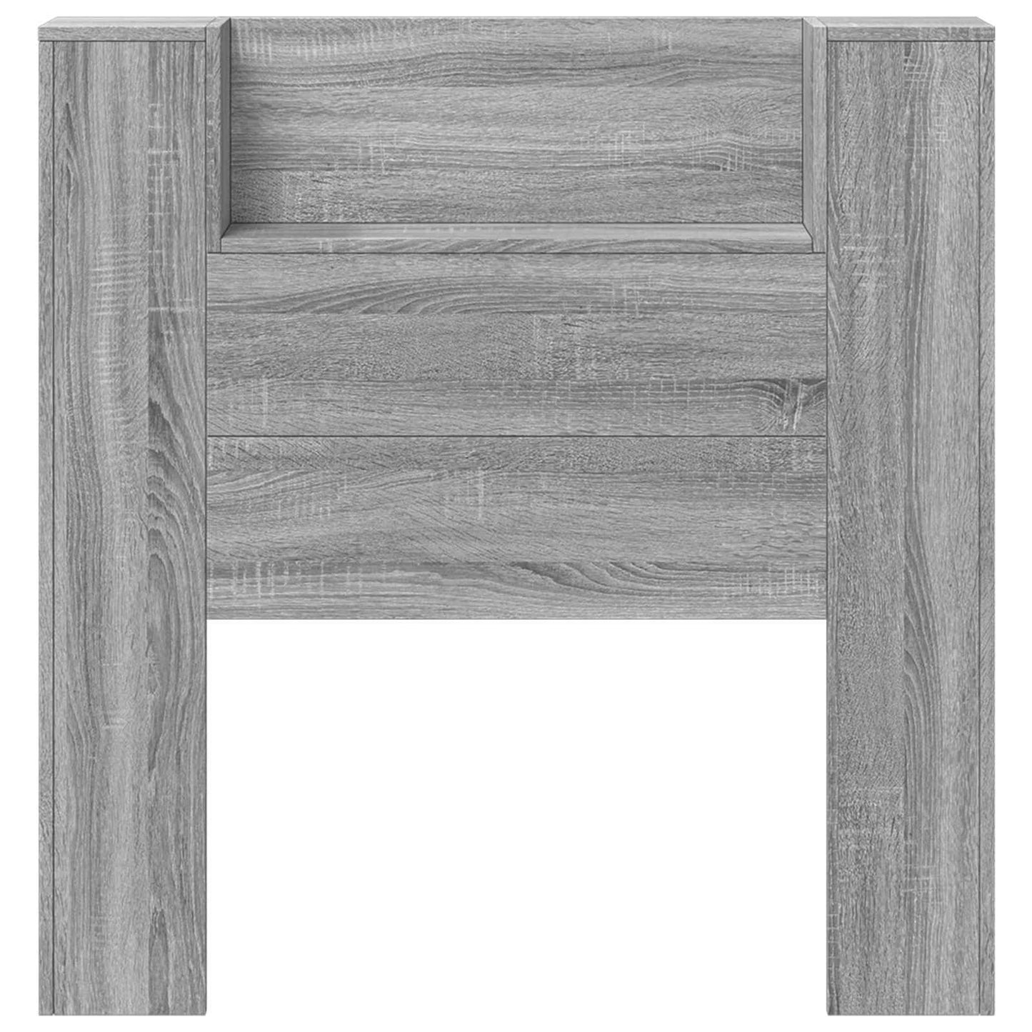 Storage Headboard with LED Grey Sonoma Engineered Wood