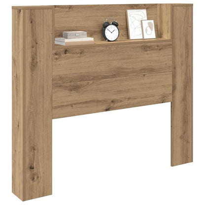 Storage Headboard with LED Artisan Oak Engineered Wood