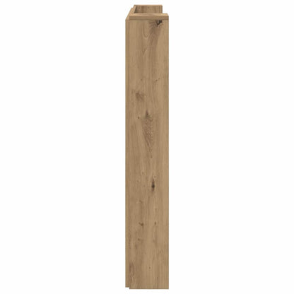 Storage Headboard with LED Artisan Oak Engineered Wood