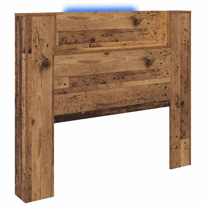 Storage Headboard with LED Old Wood Engineered Wood