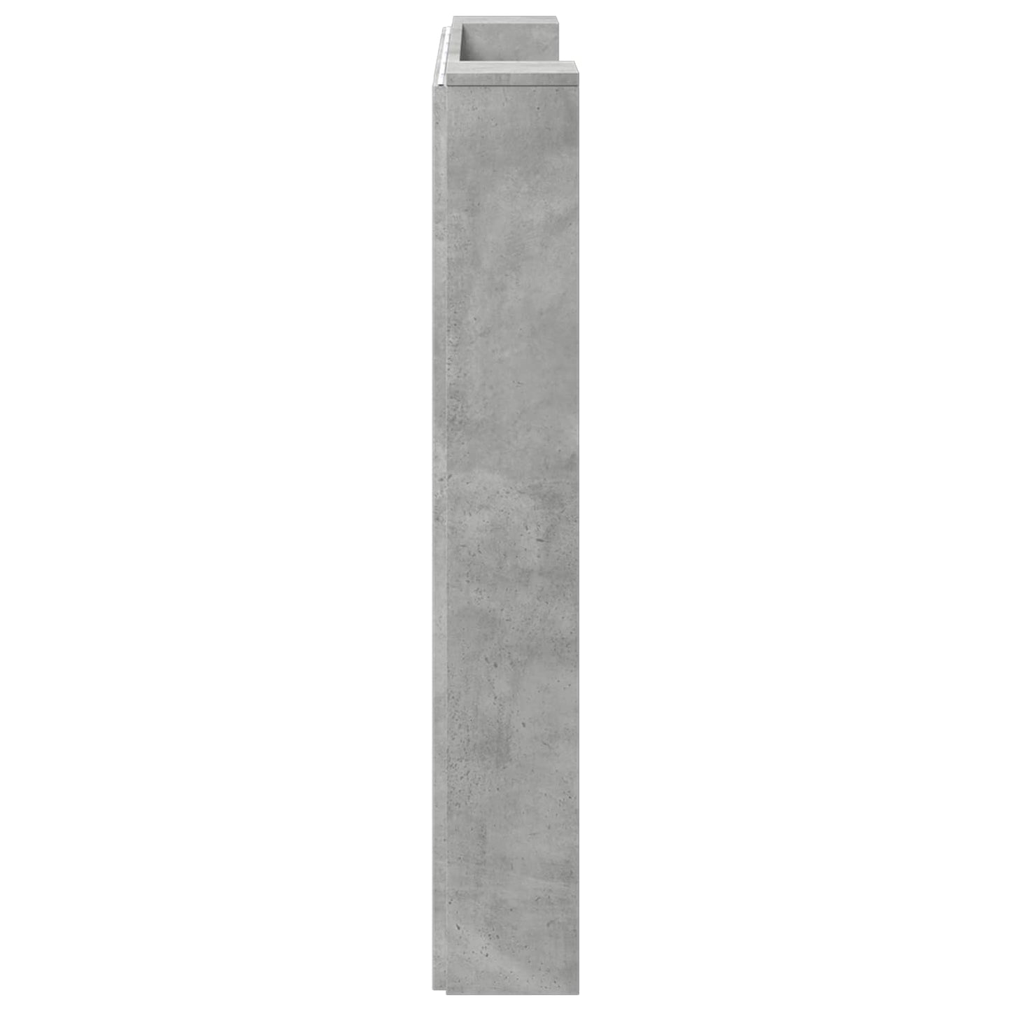 Storage Headboard with LED Concrete Grey Engineered Wood