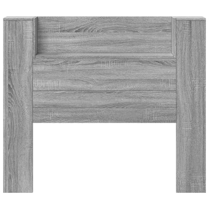 Storage Headboard with LED Grey Sonoma Engineered Wood