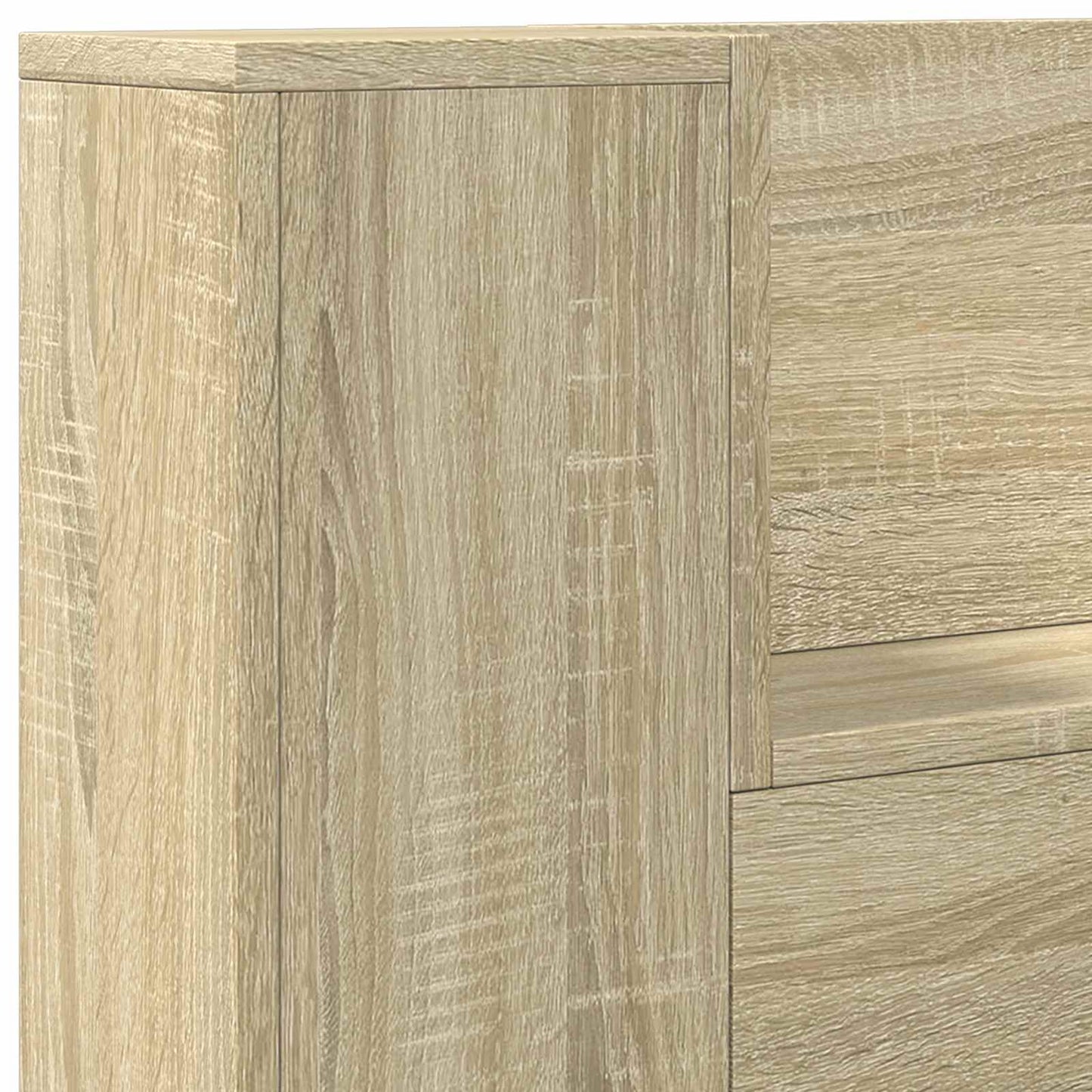 Storage Headboard with LED Sonoma Oak Engineered Wood
