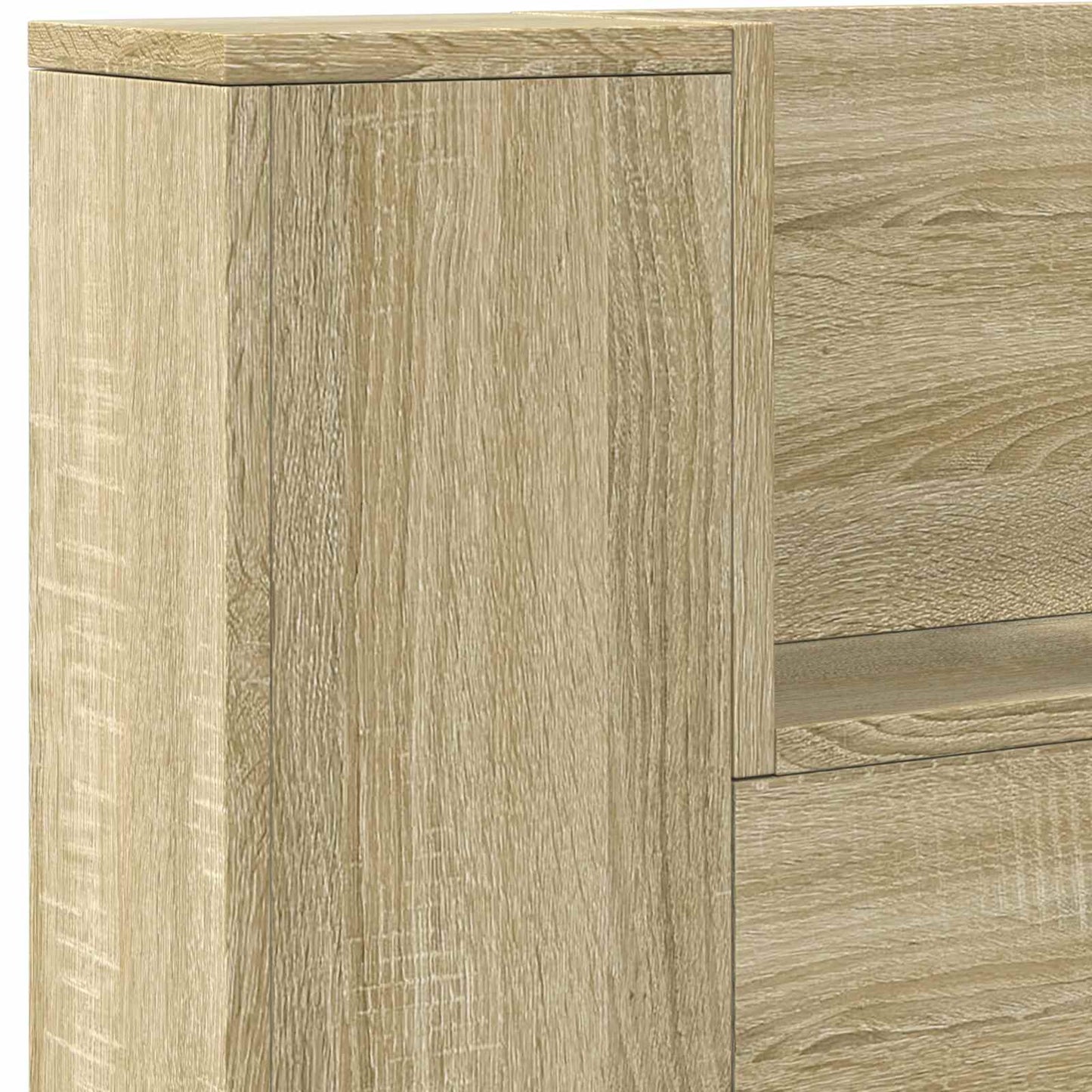 Storage Headboard with LED Sonoma Oak Engineered Wood