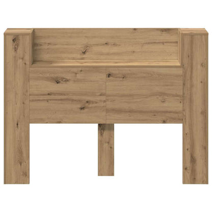 Storage Headboard with LED Artisan Oak Engineered Wood