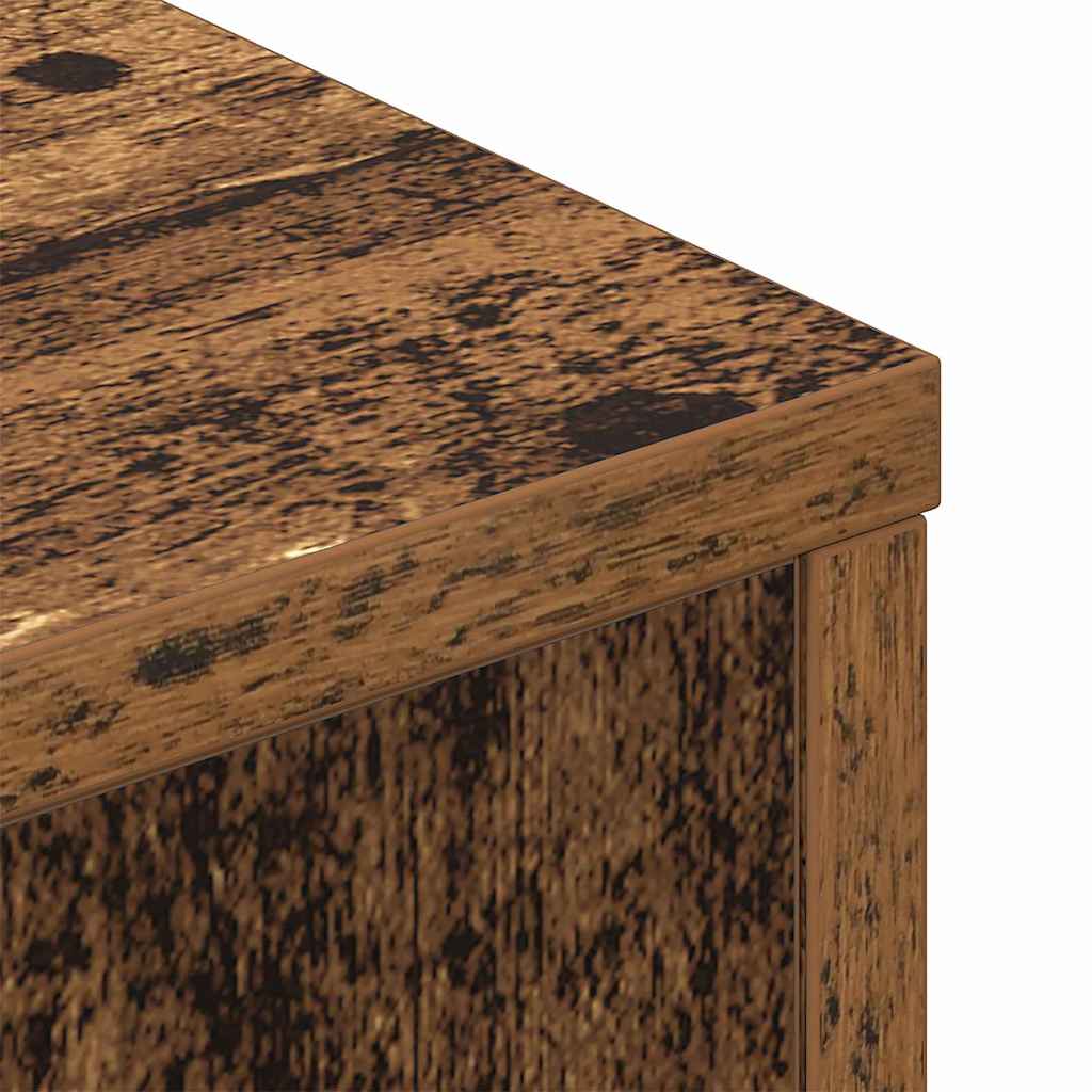 Storage Headboard with LED Old Wood Engineered Wood