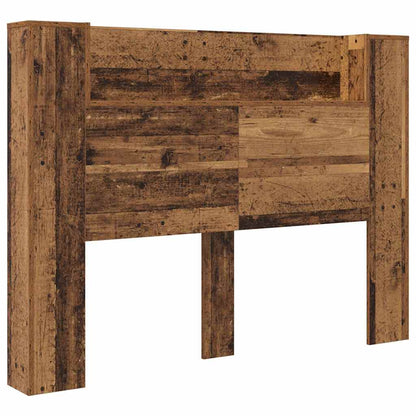 Storage Headboard with LED Old Wood Engineered Wood