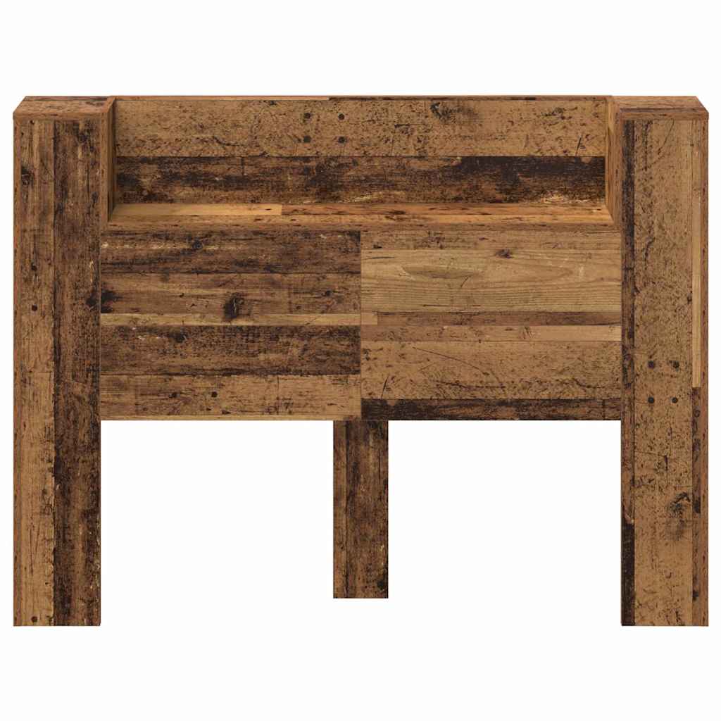 Storage Headboard with LED Old Wood Engineered Wood