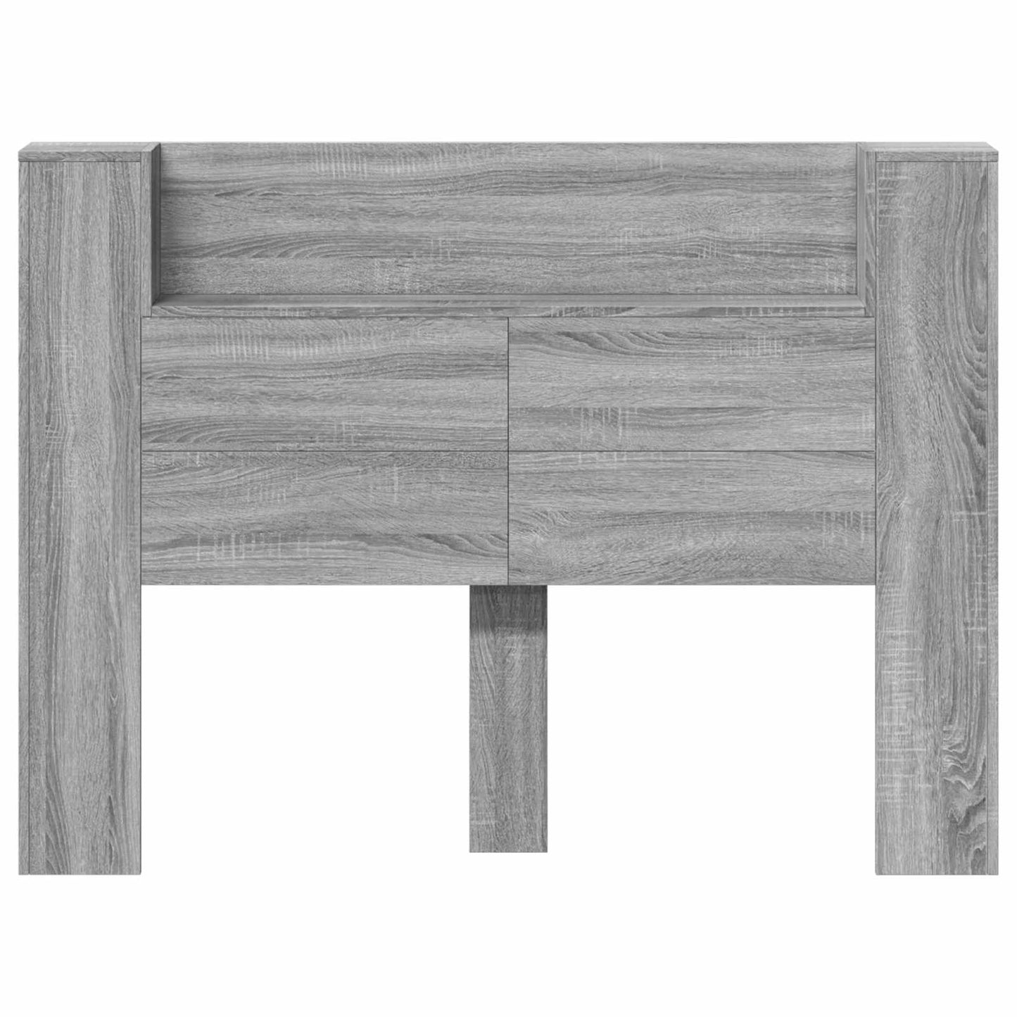 Storage Headboard with LED Grey Sonoma Engineered Wood
