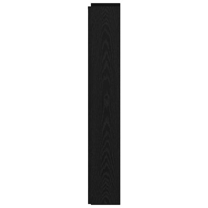 Storage Headboard with LED Black Oak Engineered Wood