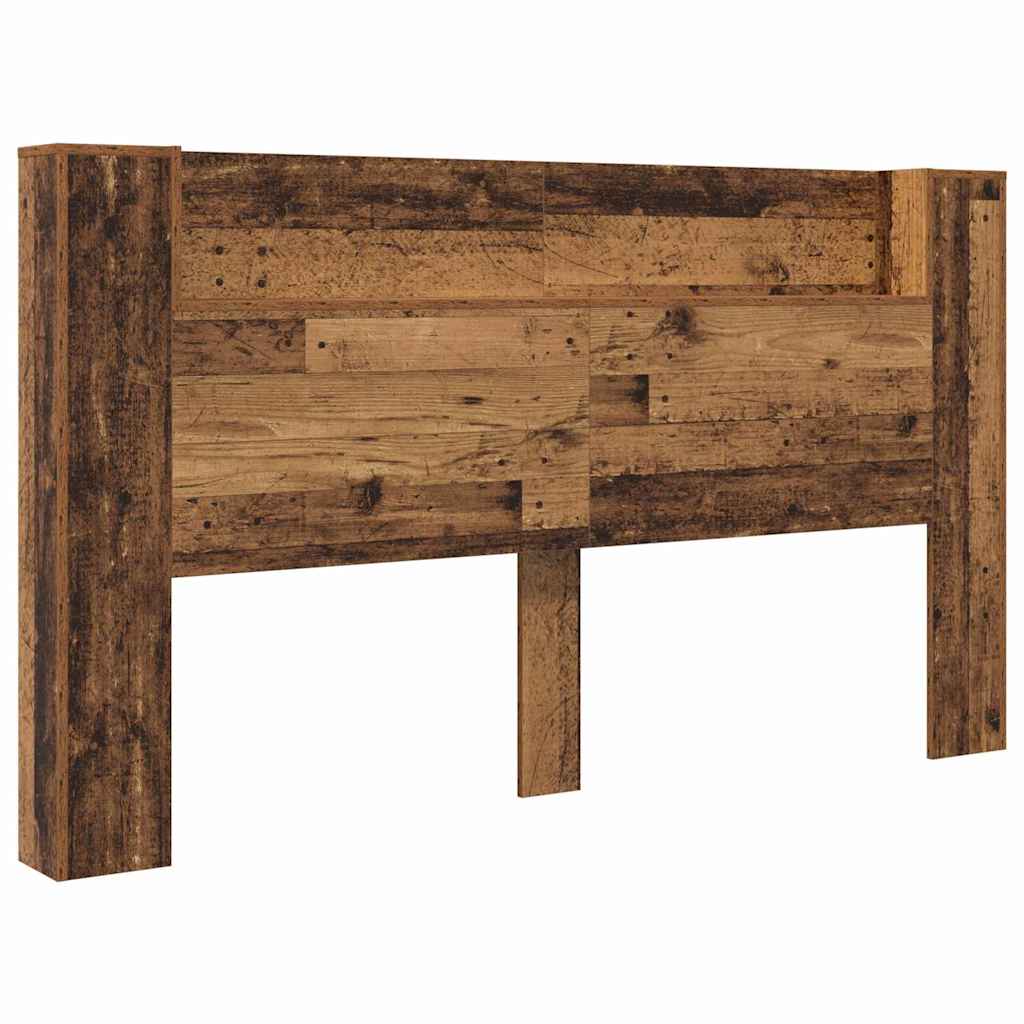 Storage Headboard with LED Old Wood Engineered Wood