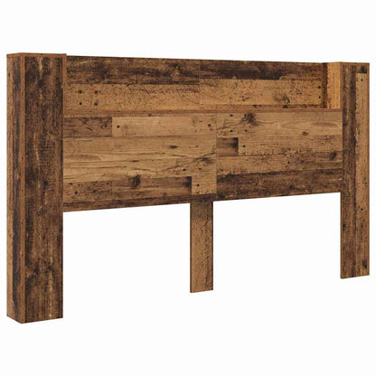 Storage Headboard with LED Old Wood Engineered Wood