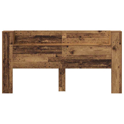 Storage Headboard with LED Old Wood Engineered Wood