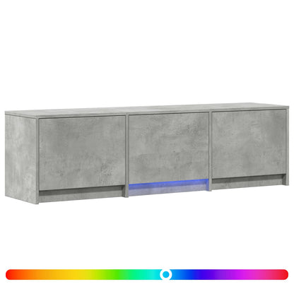 TV Cabinet with LED with LED Concrete Grey 140 x 34 x 40 cm