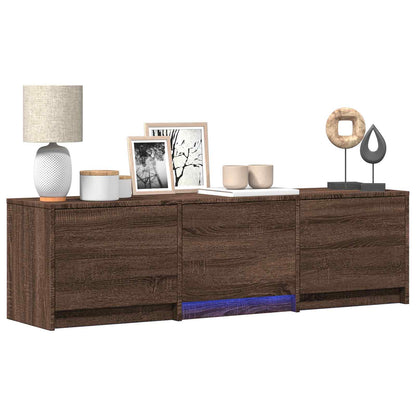 TV Cabinet with LED Brown Oak 140 x 34 x 40 cm Engineered Wood