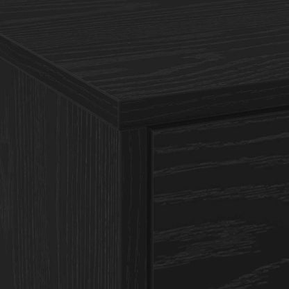 TV Cabinet with LED Black Oak 140 x 34 x 40 cm Engineered Wood