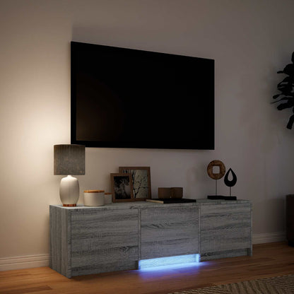 TV Cabinet with LED with LED Grey Sonoma 140 x 34 x 40 cm