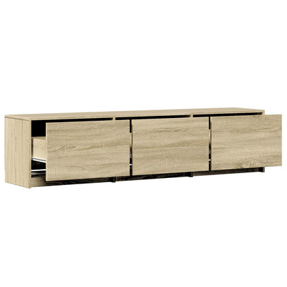 TV Cabinet with LED Sonoma Oak 165 x 34 x 40 cm Engineered Wood