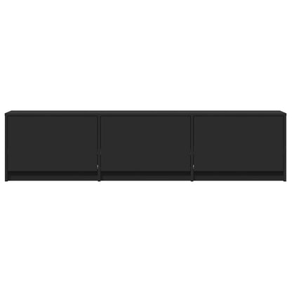 TV Cabinet with LED Black 165 x 34 x 40 cm Engineered Wood