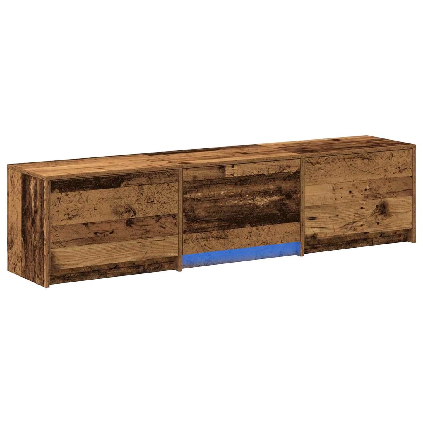 TV Cabinet with LED Old Wood 165 x 34 x 40 cm Engineered Wood