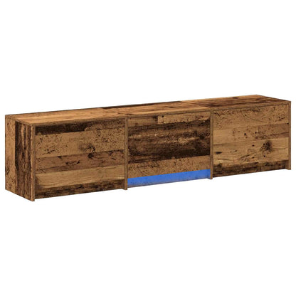 TV Cabinet with LED Old Wood 165 x 34 x 40 cm Engineered Wood