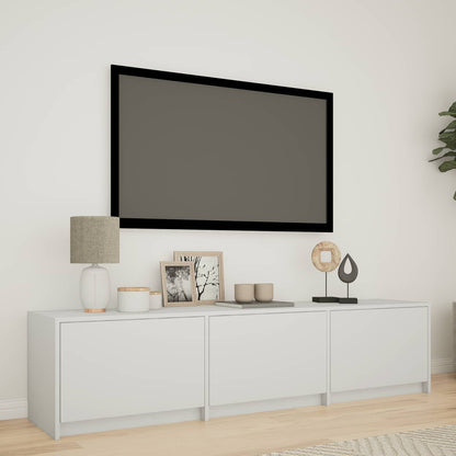 TV Cabinet with LED White 165 x 34 x 40 cm Engineered Wood