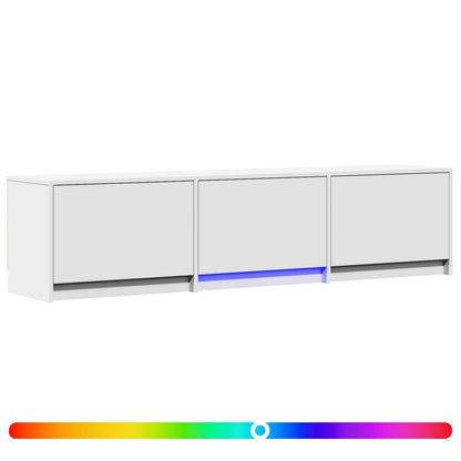 TV Cabinet with LED White 165 x 34 x 40 cm Engineered Wood