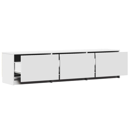 TV Cabinet with LED White 165 x 34 x 40 cm Engineered Wood