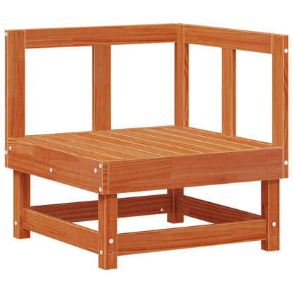 Garden Lounge Set 5 pcs Wax Brown Solid Pine Wood