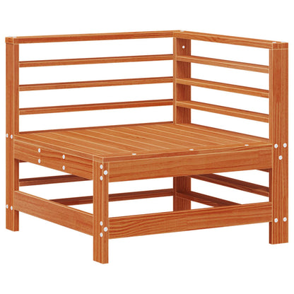 Garden Lounge Set 5 pcs Wax Brown Solid Pine Wood