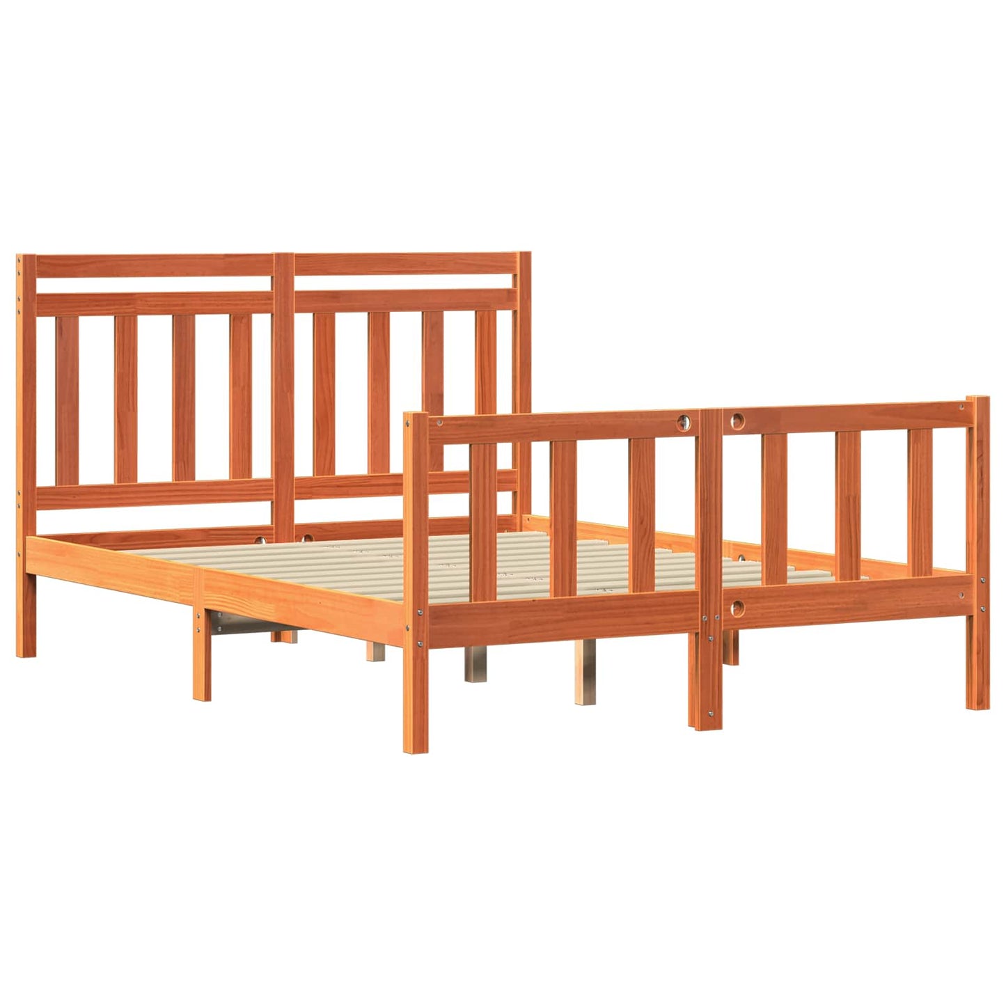 Bed Frame with Headboard 2 pcs Wax Brown 205.5 x 145.5 x 100 cm
