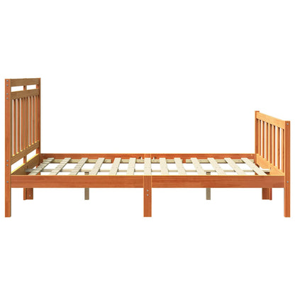 Bed Frame with Headboard 2 pcs Wax Brown 205.5 x 145.5 x 100 cm