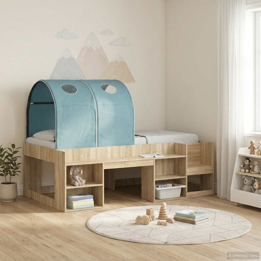 Bed Tunnel for Kids Loft Bed 2 pcs Light Blue Polyester