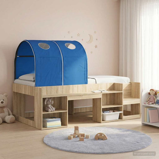 Bed Tunnel for Kids Loft Bed 2 pcs Blue Polyester