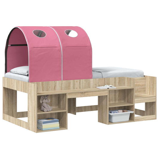 Bed Tunnel for Kids Loft Bed 2 pcs Pink Polyester