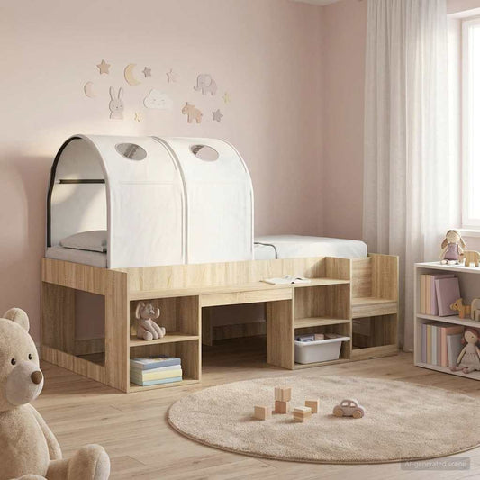 Bed Tunnel for Kids Loft Bed 2 pcs White Polyester